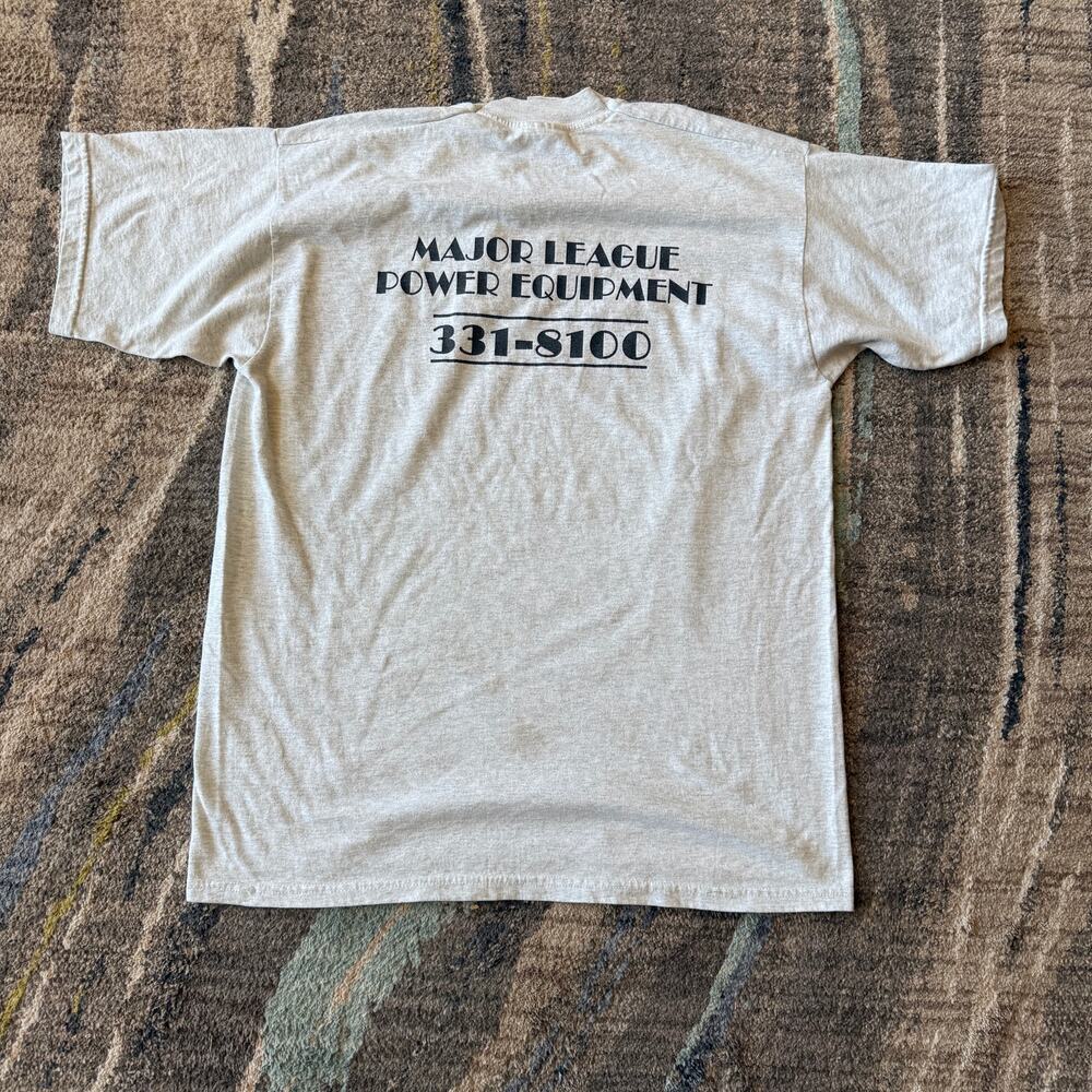Vintage 90's Unleash the Cutting Fury of the Bobcat Lawn Mowers Grays Shirt Sz L - Picture 3 of 5